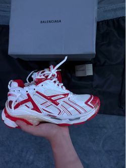 White Red Balenciaga runners