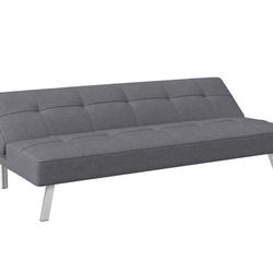 Serta - Cailey Fabric Convertible Futon, Charcoal by Lifestyle Solutions