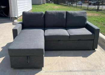 Abbyson Home Newton Sleeper Sofa with Storage Chaise & Pullout