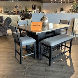 Black/Grey 6pc Counter Height Dining Room Set