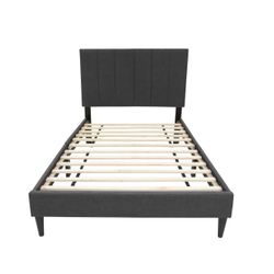 Brand New Charcoal Linen Twin Platform Bedframe