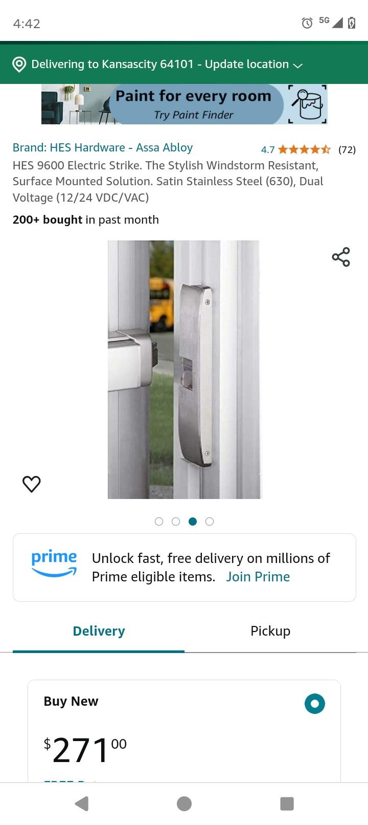 NEAR TCU-HES 9600 Surface Mounted Windstorm Rated Electric Strike - New / Tested / Open Box