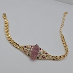 Virgin Mary Bracelet With Rose's Gold-plated 