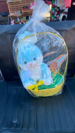 Easter Basket with Plush Bunny