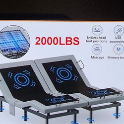 Split King Adjustable Bed Frame With Massage Romote USB Twin XL