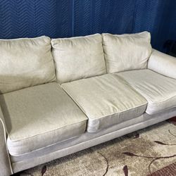 Tan pull out couch (DELIVERY AVAILABLE