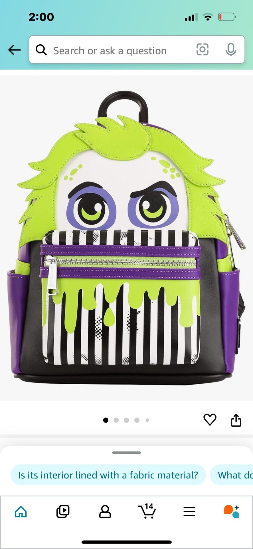 Used Beetlejuce Backpack