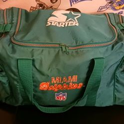 Vintage Vntg 1990s Miami Dolphins NFL Football Starter Gym Duffle Bag