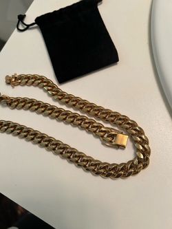 Gold Cuban Link Chain Necklace 12mm, 20 inches