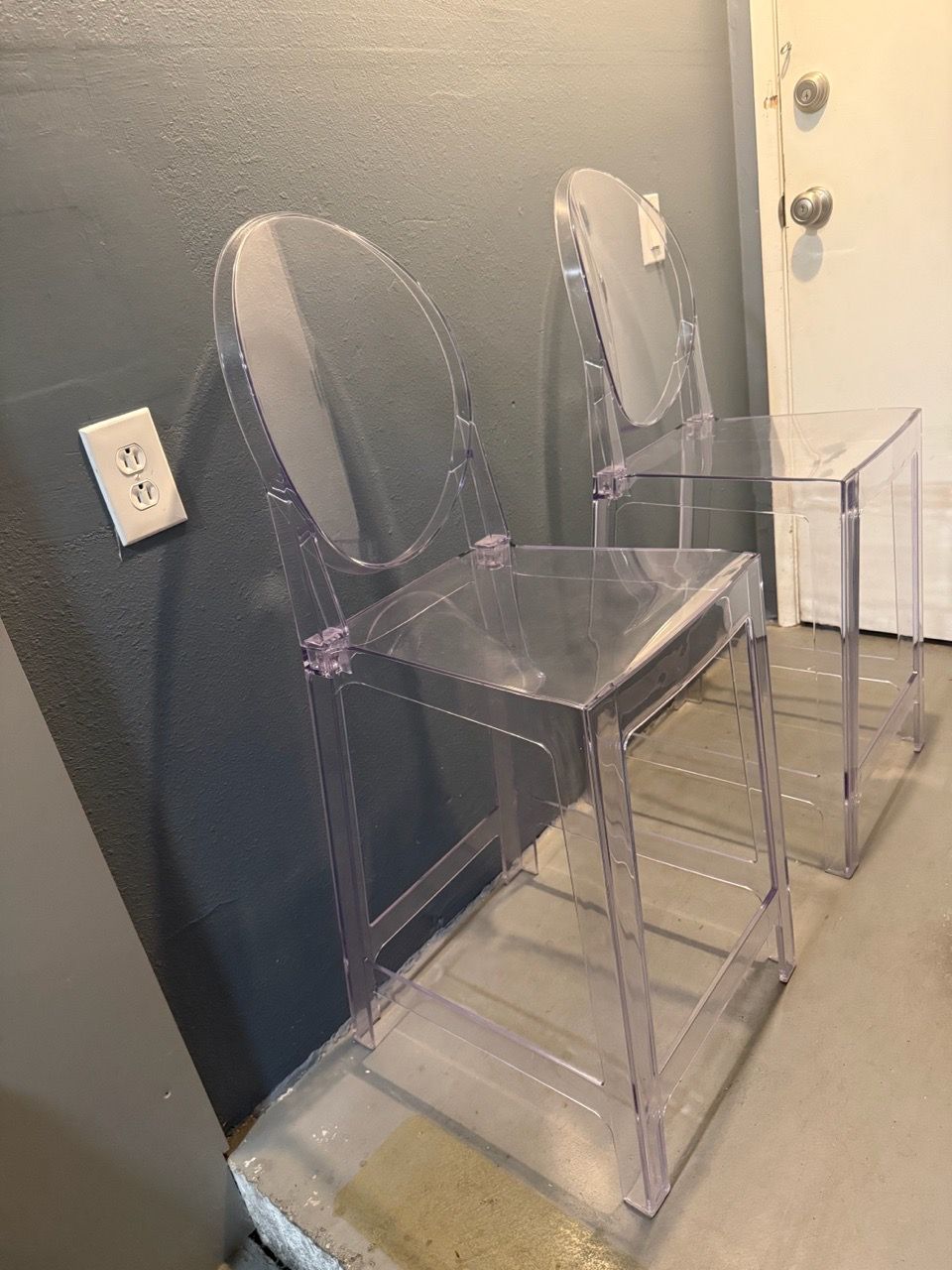 (2) Clear Acrylic Counter Stool Chairs - FREE for Sale in San Diego, CA ...