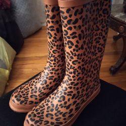 Leopard Print Rain Boots 