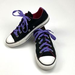 Converse All star Chuck Taylor Black Purple Sneakers Girls 2 