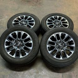 RIMS WHEELS, TOYOTA TUNDRA, TOYOTA TACOMA, SEQUOIA, 265/60/20 TIRES 70%  GOOD CONDITION BOLT PATTERN 6X139.7