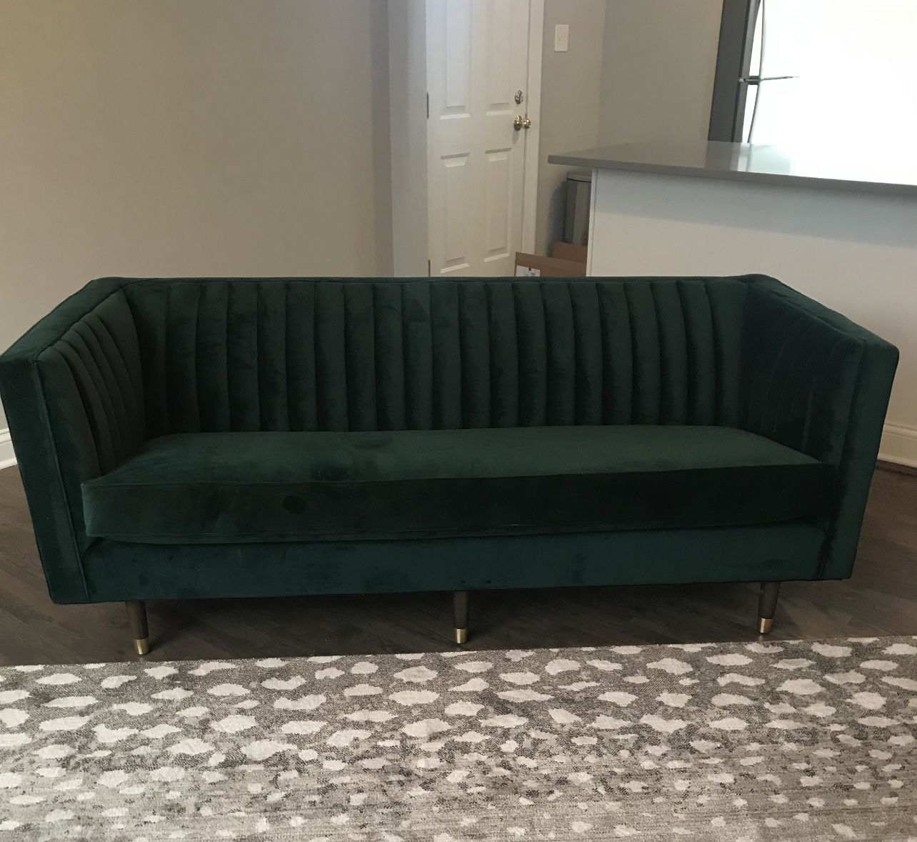 Joybird Chelsea Apartment Sofa- Velvet Emerald Green