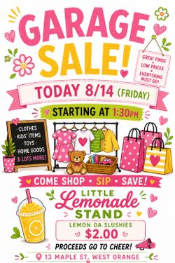 GARAGE SALE  TODAY - WEST ORANGE