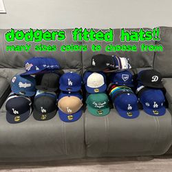 MLB New Era Los Angeles Dodgers Multiple Colors 59fifty Fitted Hats Size 6 7/8, 7, 7 1/8, 7 1/4, 7 3/8,  And 7 1/2,