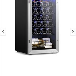 Yeego 17 Inch Single Zone 27-Bottle Freestanding Wine Cooler Mini Fridge - 16.9 inch