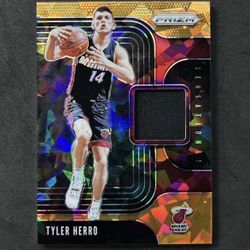 Tyler Herro 2019 Panini Prizm Sensational Swatch Orange Ice Patch Heat 