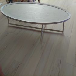 Coffee Table - Weldon Wood + Metal Leg Oval