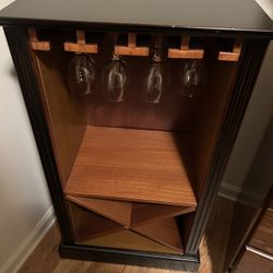 Pier 1 Imports Brown and Black Wine Rack and Glass Holder