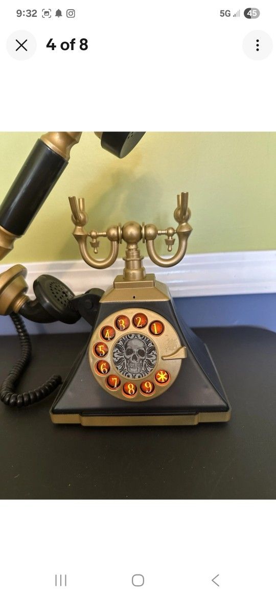Gemmy Spooky Telephone Haunted Halloween Decor Talking Victorian Phone Video. Chandler