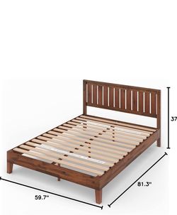 ZINUS Alexis Queen Wood Platform Bed Frame with Headboard – Excellent Condition
