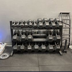 5-50lbs Dumbbells w/Rack 