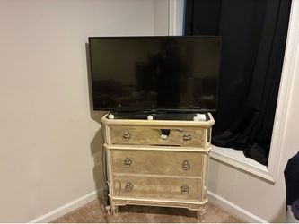 Moving Sale: TV with Remote ($50) & Glass Dresser ($35)
