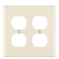 Leviton 78016 2 Gang Duplex Receptacle, Light Almond 