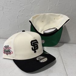MLB new era San Francisco Giants off white black brim World Series patch 9fifty a frame SnapBack hats