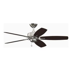 Fanimation Aire Deluxe - 52 inch - Brushed Nickel with Cherry/Dark Walnut Reversible Blades and Pull-Chain - FP6284BN