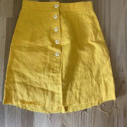 Yellow Linen Skirt