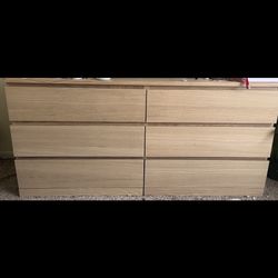 tan 6 drawer dresser