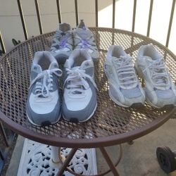 Used Nike airmax, Reebok tennis shoes and new saguaro hiking sandals in very good condition