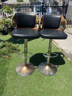BestOffice Modern Bar Stool Set Of 2 Beech Barstools Height Adjustable Counter Stools PU Leather