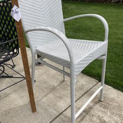 White Plastic Bar Chair In, McHenry