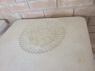Vintage Glass  Fruit Bowl or Platter - Sawtooth Edge