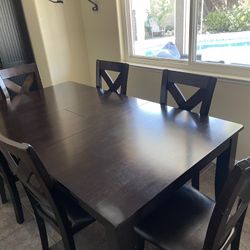 Dining Table With Extension With Six Chairs