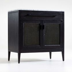 🔴Crate & Barrel | Outlet item -Enzo Small Bar Cabinet with Marble Top
