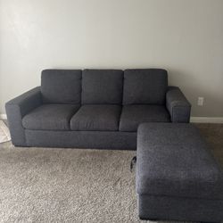 Couch With Ottoman (read Description)
