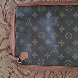 1970s Vintage Lv Clutch With Eclair Zipper And Stamped for Sale in