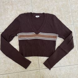 Brown Crop Sweater From Garage + More