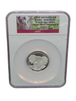 2014P Australia $8 High Relief PF69 Ultra Cameo Silver 5 Oz Coin! (AZP032208)
