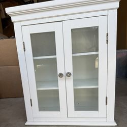 Wooden Wall Cabinet Space Saving Shelves Storage Shelf with 2 Doors