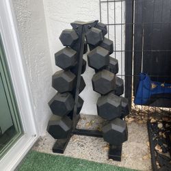 Dumbbells W/ Rack - 150lb 
