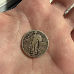 1927 90% Silver Us Liberty Standing Quarter Dollar Coin