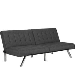 *Brand New* DHP Emily Futon With Chrome Legs, Grey Linen