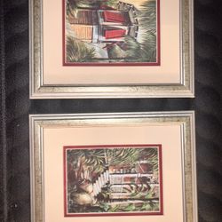 Cute Framed Bungalow Print Set