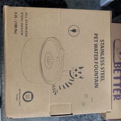 3.2L Stainless Steel Cat Dog Automatic Pet Fountain Double Water outlet 108oz