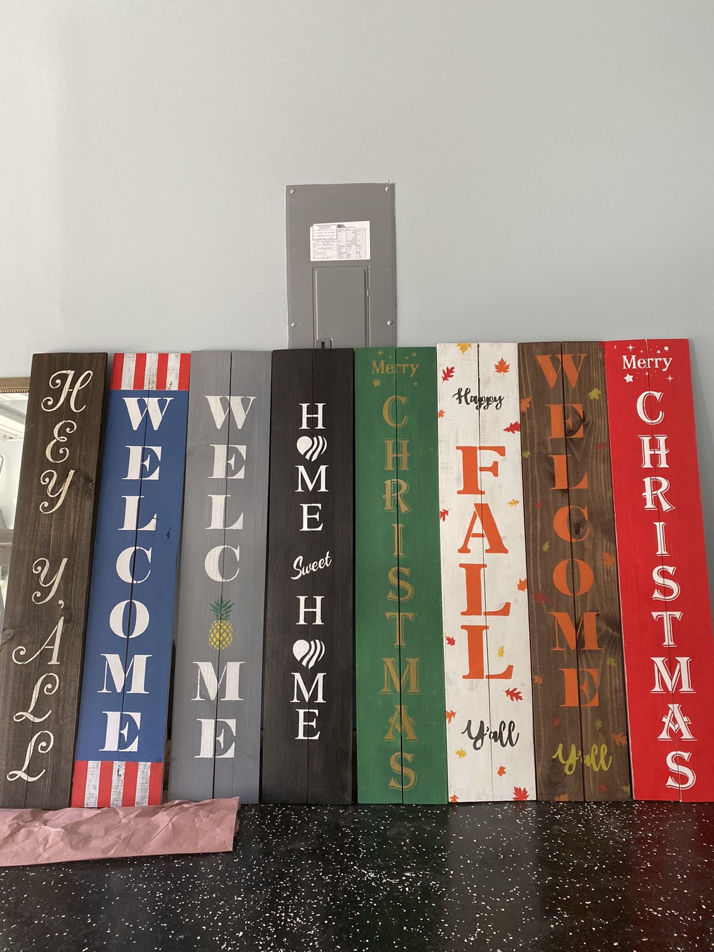 Front Door Welcome Porch Leaner Signs